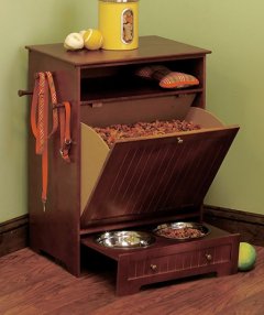 Pet Food Cabinet With Bowls - Cabinets